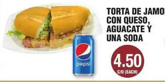Carnicerias Jimenez Torta De Jamon Con Queso Aguacate Y Una Soda offer