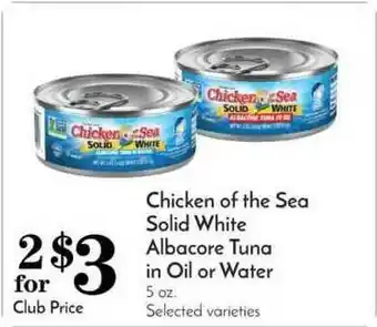 Pavilions Chicken Of The Sea Solid White Albacore Tuna In Oil Or Water offer