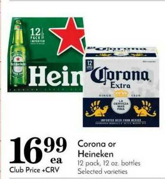 Pavilions Corona Or Heineken offer