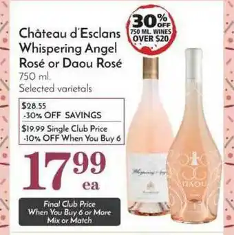 Pavilions Cháteau D'esclans Whispering Angel Rosé Or Daou Rosé offer