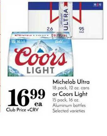 Pavilions Michelob Ultra Or Coors Light offer
