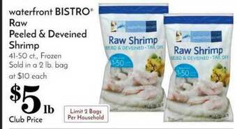 Pavilions Waterfront Bistro Raw Peeled & Deveined Shrimp offer