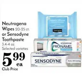 Pavilions Neutrogena Wipes, Or Sensodyne Toothpaste offer