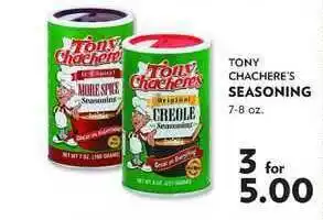 Reasors Tony Chachere's Seasoning offer