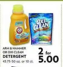 Reasors Arm & Hammer Or Oxi Clean Detergent offer