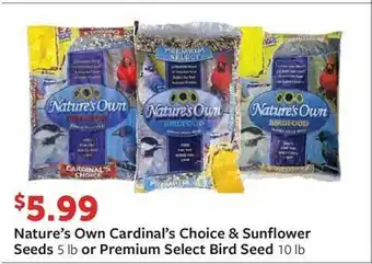 Fareway Nature's Own Cardinal's Choice & Sunflower Seeds Or Premium Select Bird Seed offer
