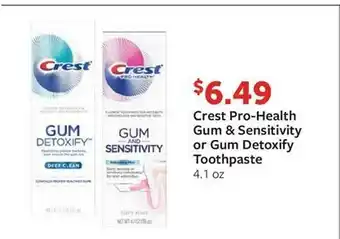 Fareway Crest Prohealth Gum & Sensitivity Or Gum Detoxify Toothpaste offer