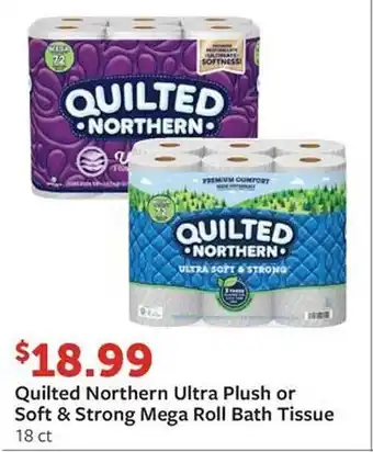 Fareway Quilted Northern Ultra Plush Or Soft & Strong Mega Roll Bath Tissue offer