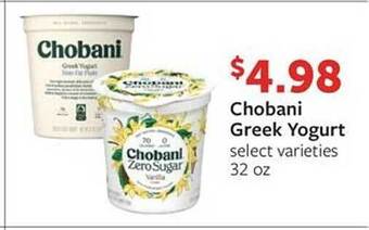 Fareway Chobani Greek Yogurt offer