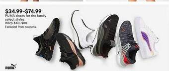 JC Penney Puma Shoes For The Family Select Styles offer