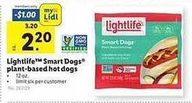 Lidl Lightlife Smart Dogs Plantbased Hot Dogs offer