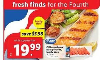 Lidl Chilean Salmon Fillet Portions, Family Pack offer