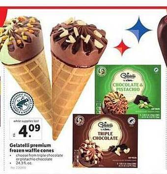 Lidl Gelatelli Premium Frozen Waffle Cones offer