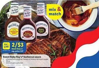 Lidl Sweet Baby Ray's Barbecue Sauce offer