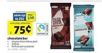 Lidl Chocolate Bar offer