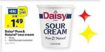 Lidl Daisy Pure & Natural Sour Cream offer
