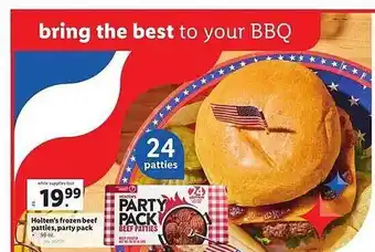 Lidl Holten's Frozen Beef Patties, Party Pack offer