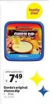 Lidl Gordo's Original Cheese Dip offer
