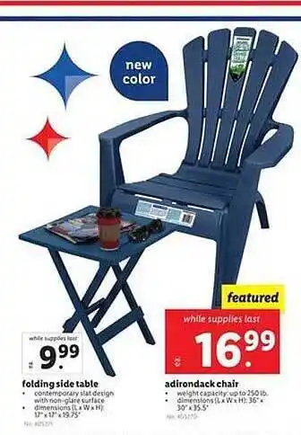 Lidl Folding Side Table Adirondack Chair offer
