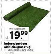 Lidl Indoor Outdoor Artificial Grass Rug offer