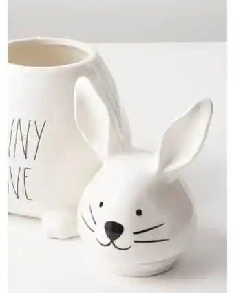 Home Goods 12in bunny love rabbit shaped canister offer