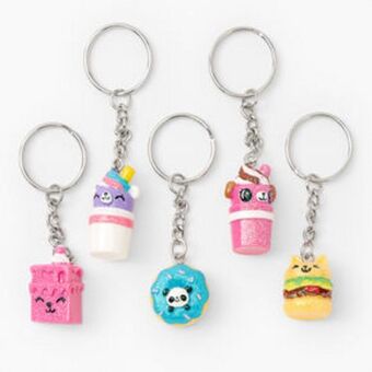 Claire's Glitter food critters best friends keychains - 5 pack offer