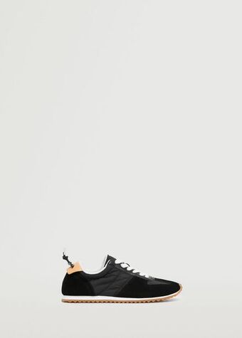 Mango Leather mixed sneakers offer