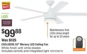 The Home Depot Exclusive 52" Merwry LED Ceiling Fab offer