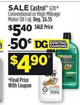 Dollar General Castrol Gtx offer