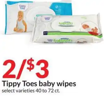 Hy-Vee Tippy Toes Baby Wipes 40 to 72 ct. offer