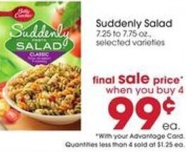 Giant Eagle Suddenly Salad 7.25 to 7.75 oz. offer