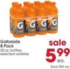Giant Eagle Gatorade 8 Pack 20 oz. offer