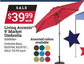 Ace Hardware Living Accents 9' Market Umbrella offer