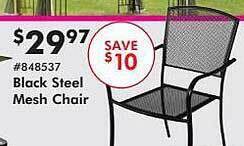 Valu Home Centers Black Steel Mesh Chair offer
