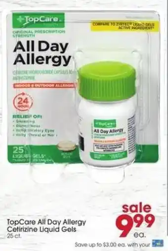 TopCare All Day Allergy Cetirizine Liquid Gels