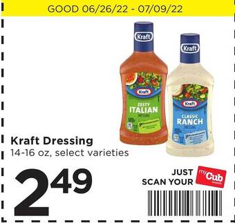 Cub Foods Kraft Dressing offer