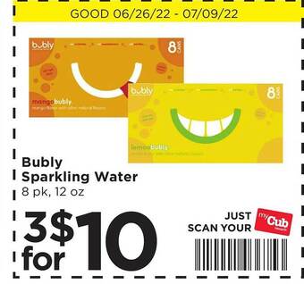 Cub Foods Bubly Sparkling Water offer