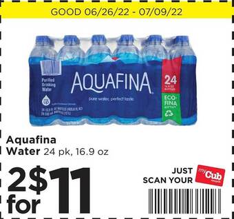 Cub Foods Aquafina Water offer
