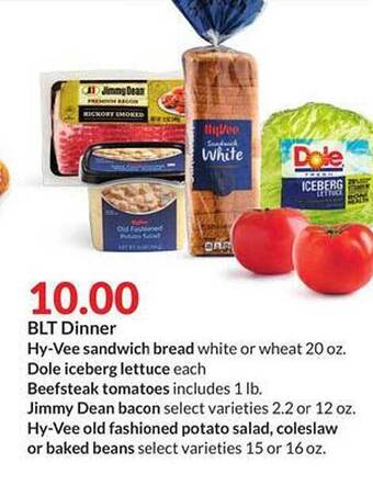 Hy-Vee Blt Dinner offer