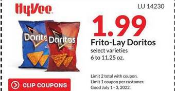 Hy-Vee Frito-lay Doritos offer
