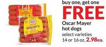 Hy-Vee Oscar Mayer Hot Dogs offer