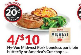 Hy-Vee Hy-Vee Midwest Pork Boneless Pork Loin Butterfly Or America's Cut Chop offer