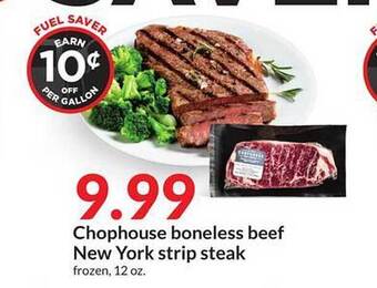Hy-Vee Chophouse Boneless Beef New York Strip Steak offer