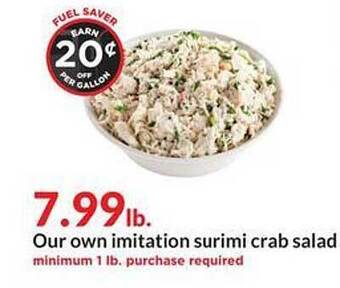 Hy-Vee Our Own Imitation Surimi Crab Salad offer