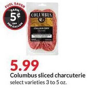 Hy-Vee Columbus Sliced Charcuterie offer
