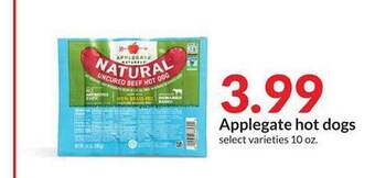 Hy-Vee Applegate Hot Dogs offer