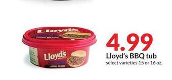 Hy-Vee Lloyd's Bbq Tub offer