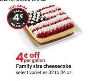 Hy-Vee Family Size Cheesecake offer