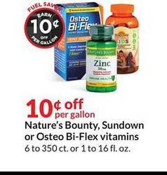 Hy-Vee Nature's Bounty, Sundown Or Osteo Bi-flex Vitamins offer