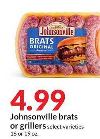 Hy-Vee Johnsonville Brats Or Grillers offer